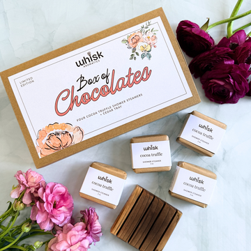 Box of Chocolates Limited Edition Shower Steamer set on white background