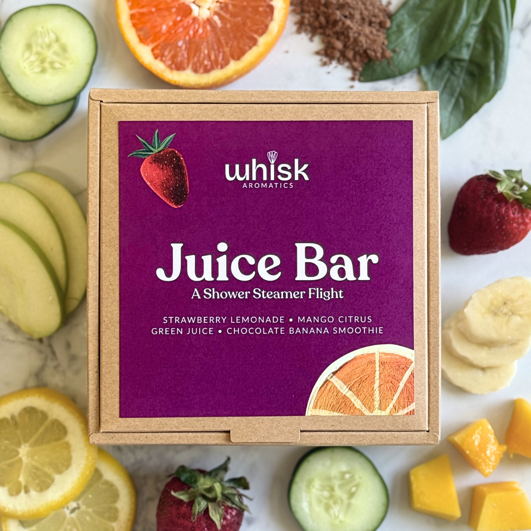 Juice Bar Shower Steamer Flight set on white background