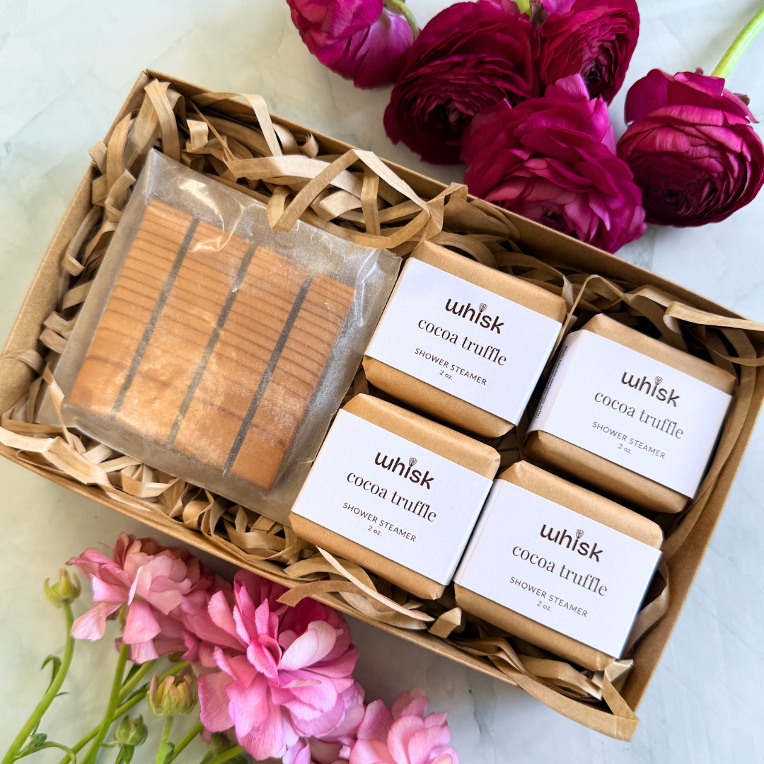 Box of Chocolates Shower Steamer set open view