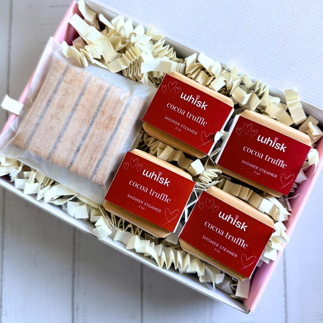 Box of Chocolates Shower Steamer flat lay